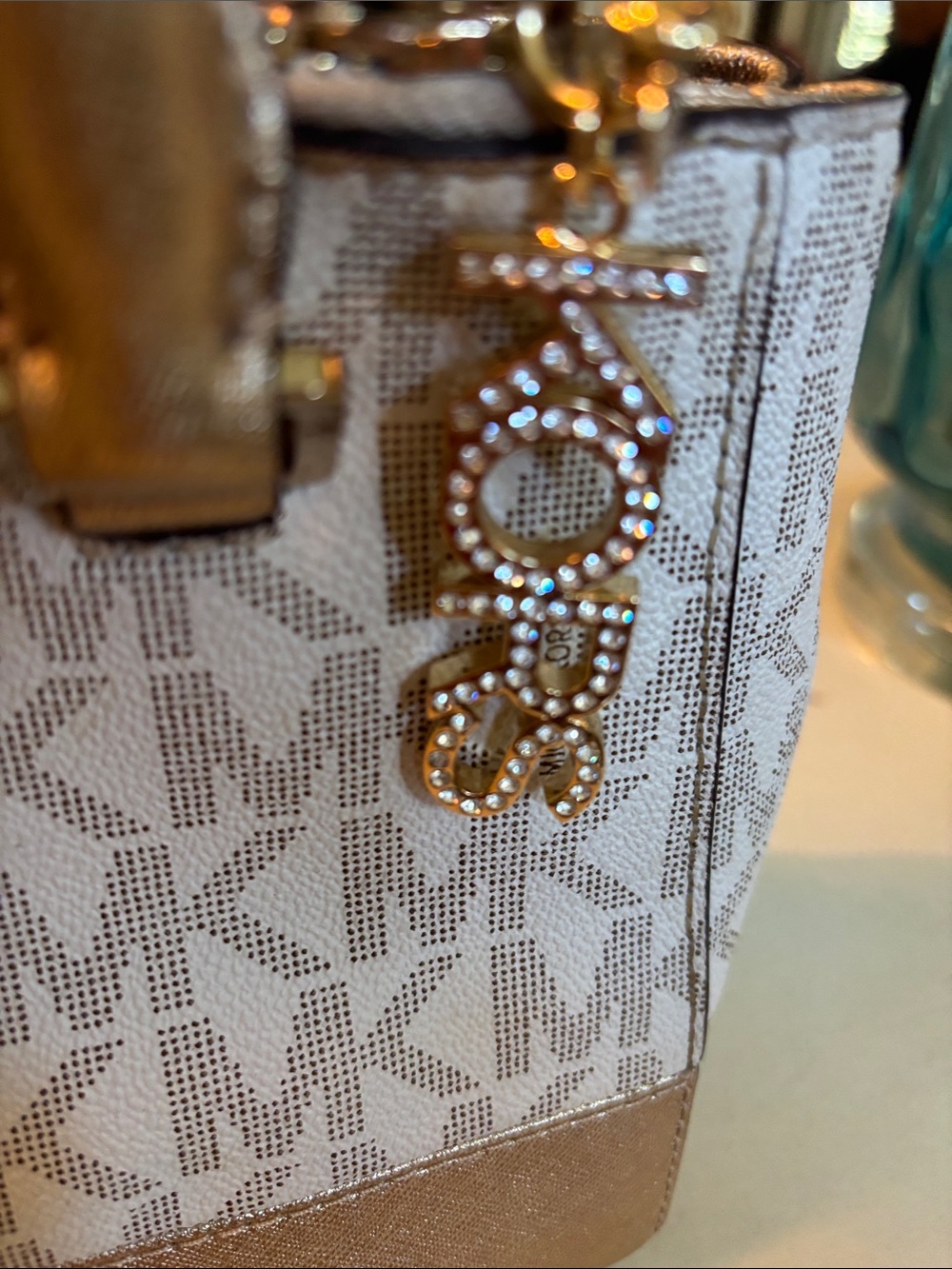 Michael Kors Gold-tone KORS Crystal Logo Keychain - Picture 4 of 4